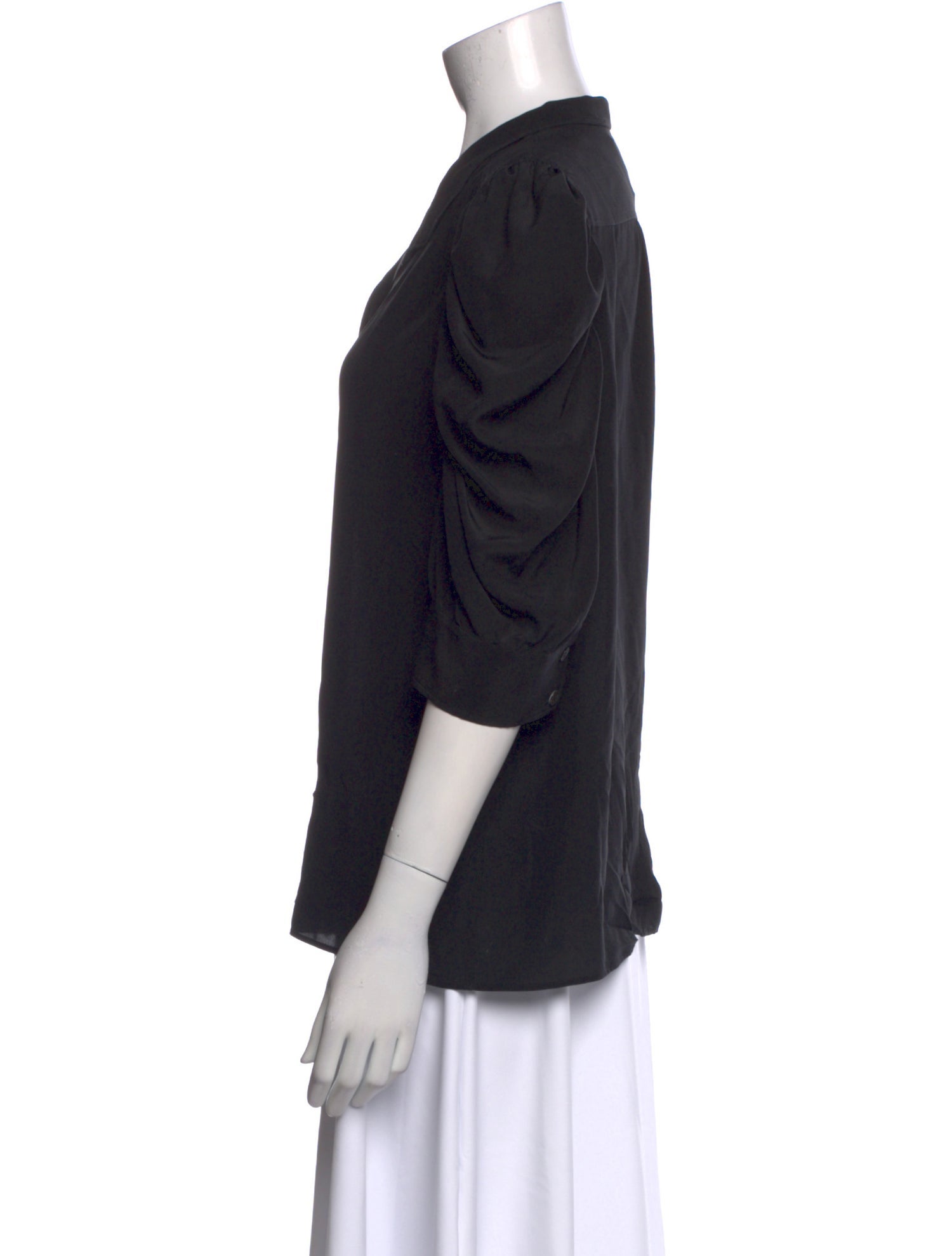 FRAME Silk V-Neck Blouse