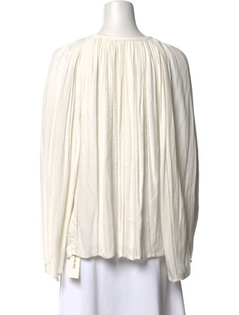 FRAME Crew Neck Long Sleeve Blouse