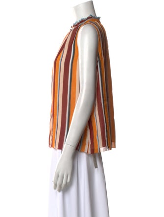 FRAME Silk Striped Blouse