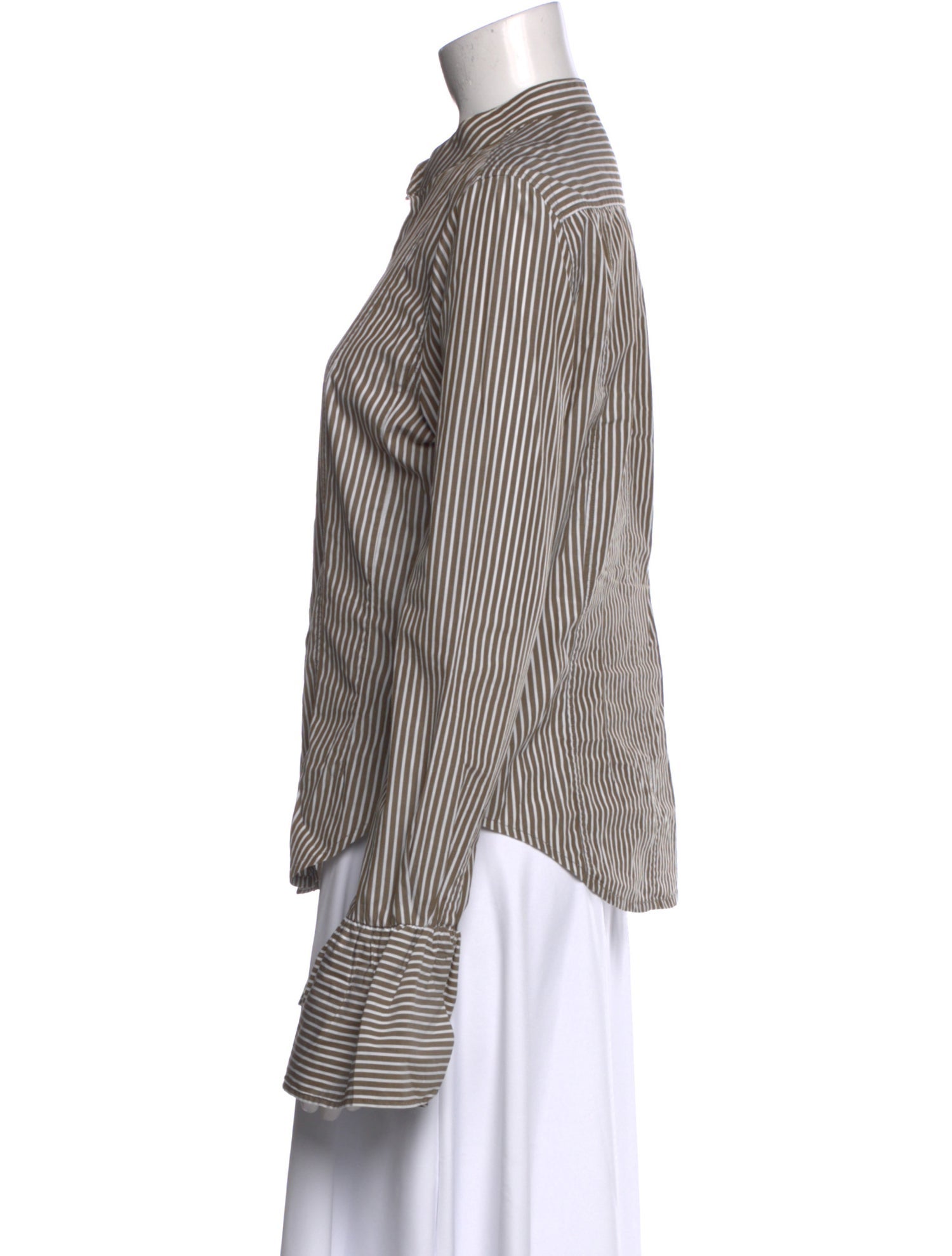 FRAME Striped Long Sleeve Button-Up Top