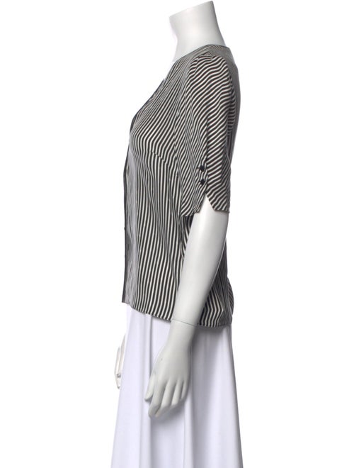 FRAME Silk Striped Button-Up Top