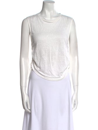 FRAME Linen Cowl Neck Top
