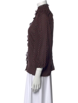 FRAME Silk Printed Button-Up Top