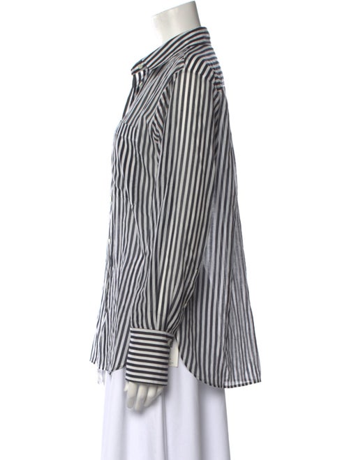 FRAME Striped Long Sleeve Button-Up Top