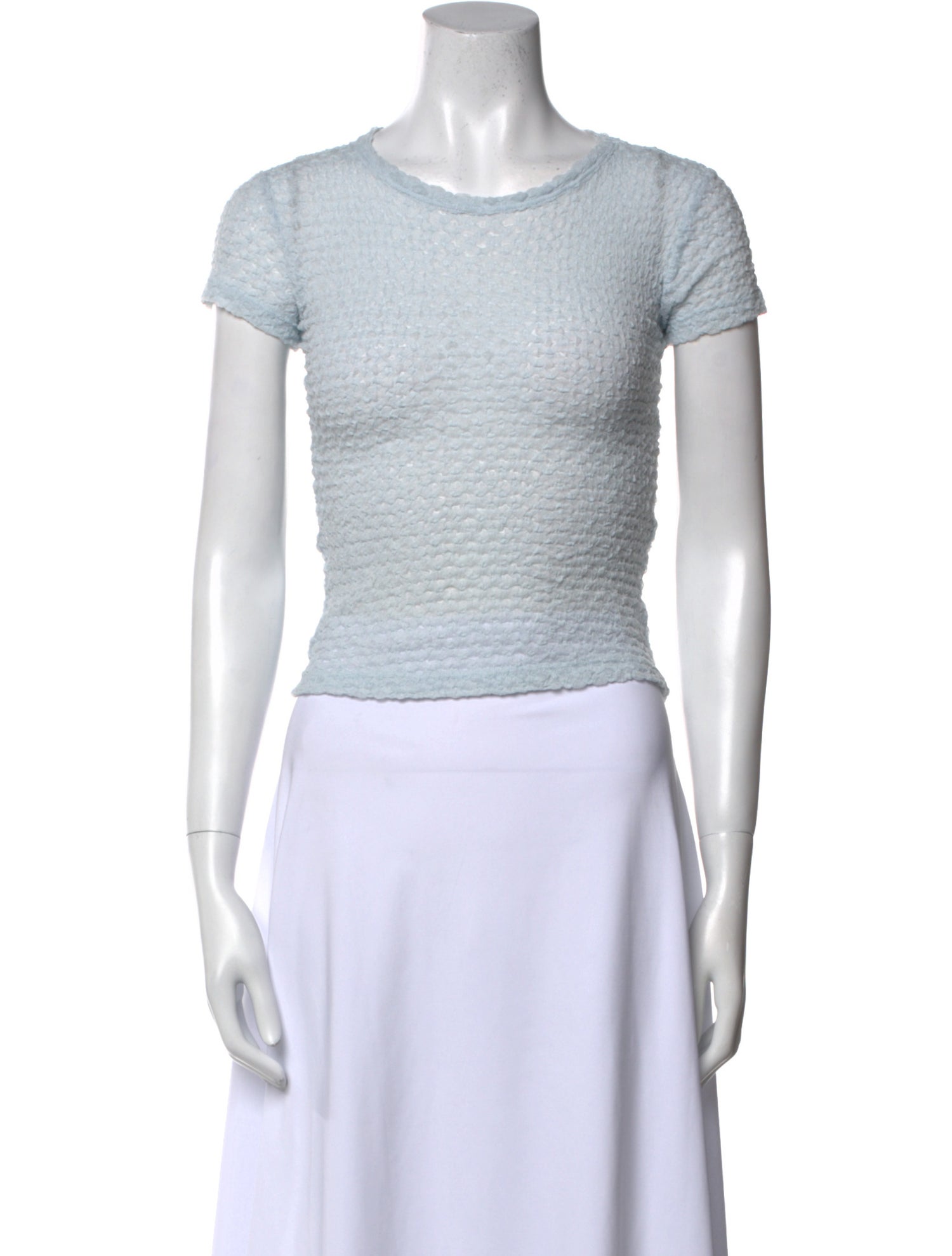 FRAME Crew Neck Short Sleeve Crop Top