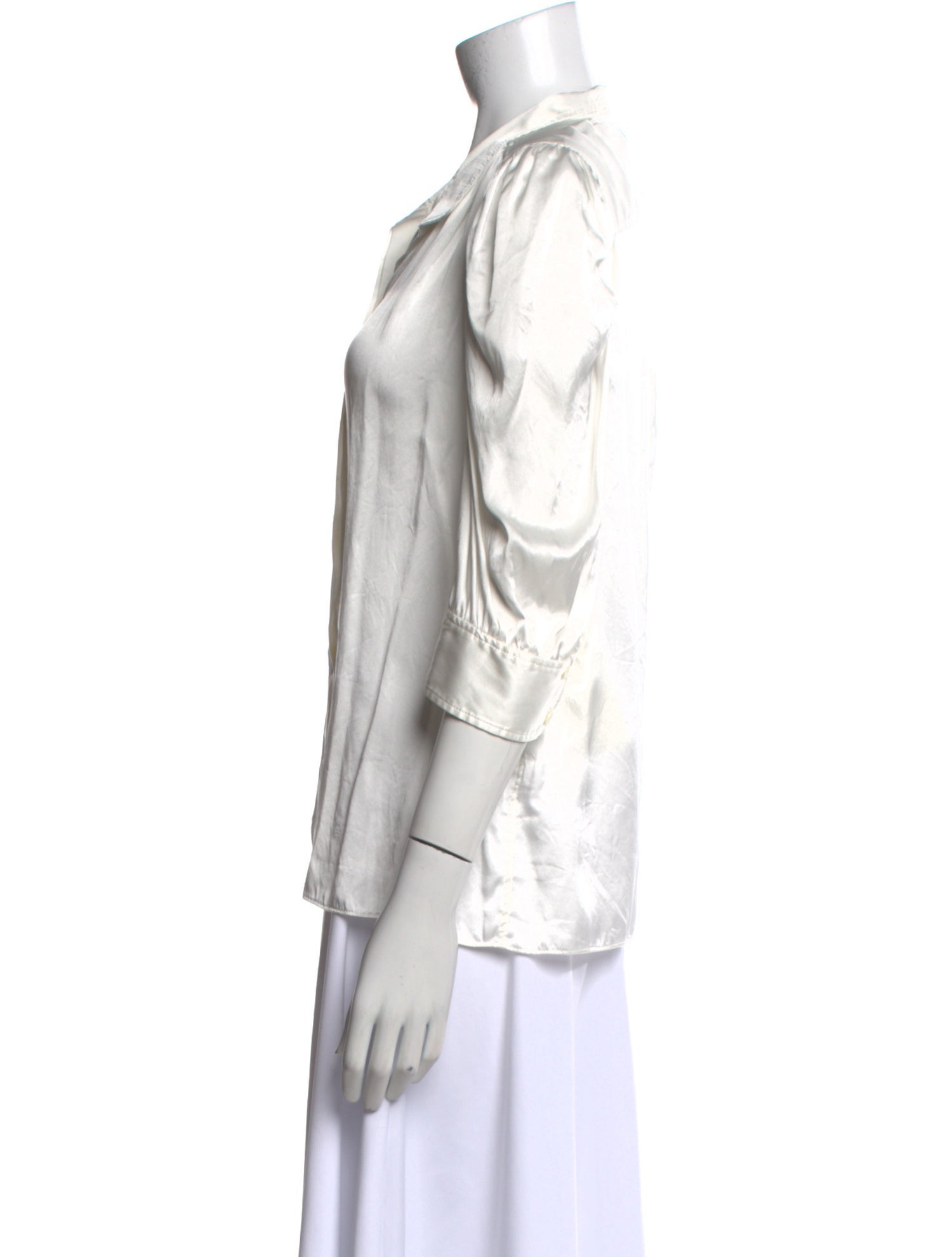 FRAME Silk V-Neck Blouse