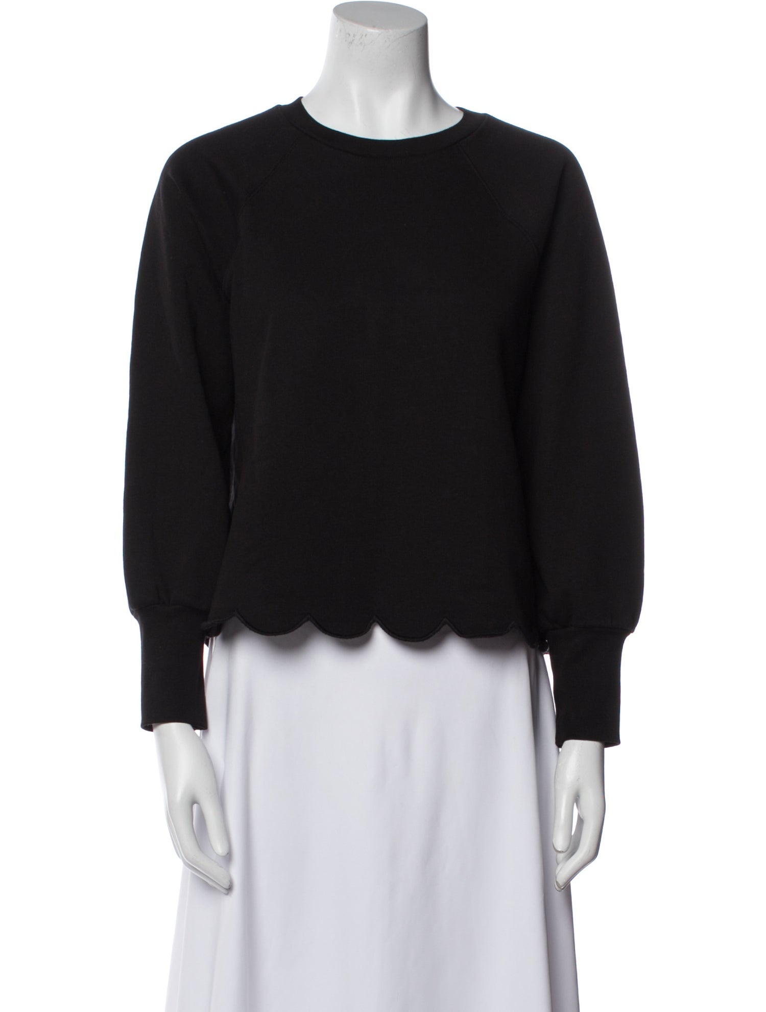 FRAME Crew Neck Three-Quarter Sleeve Sweatshirt