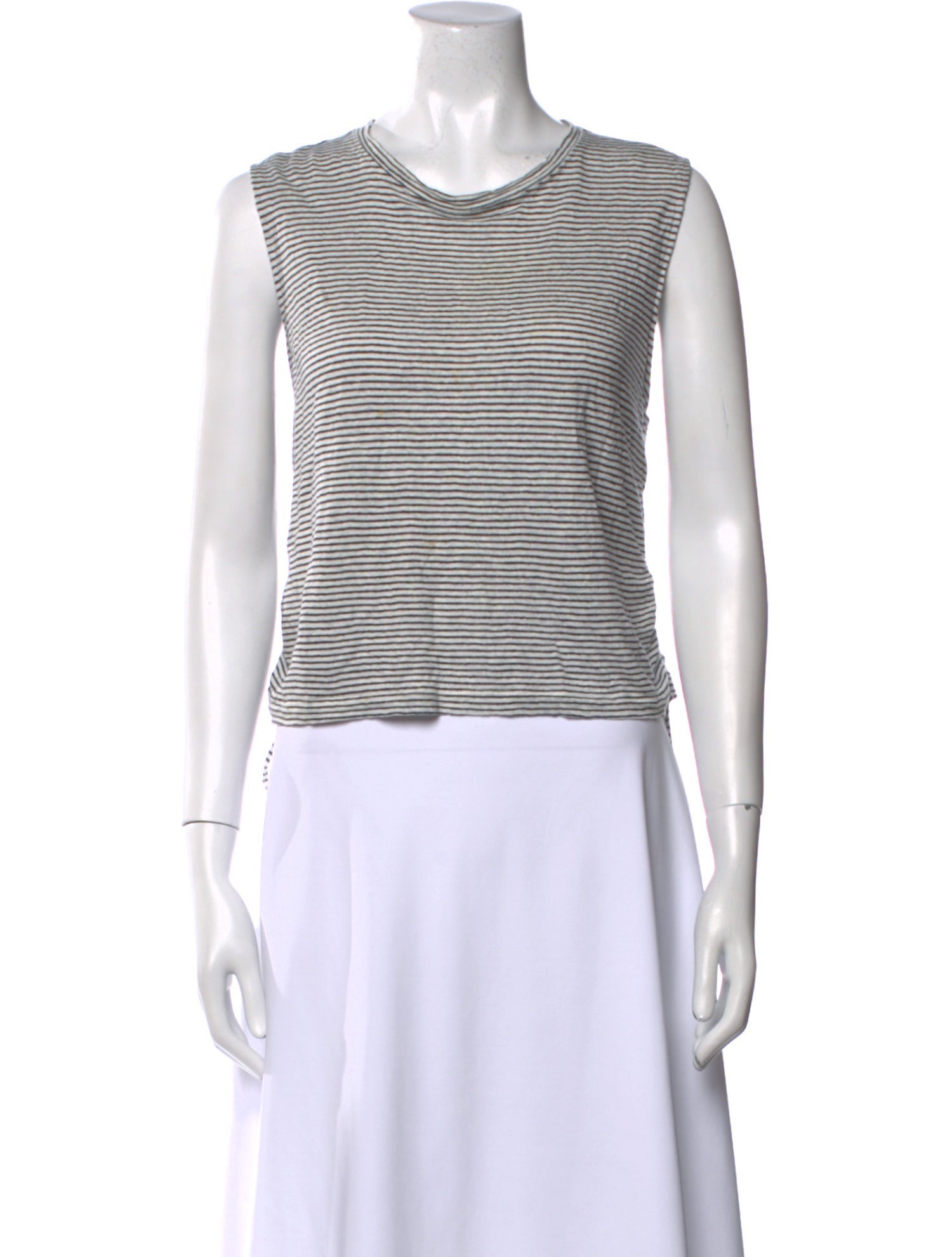 FRAME Linen Striped Crop Top