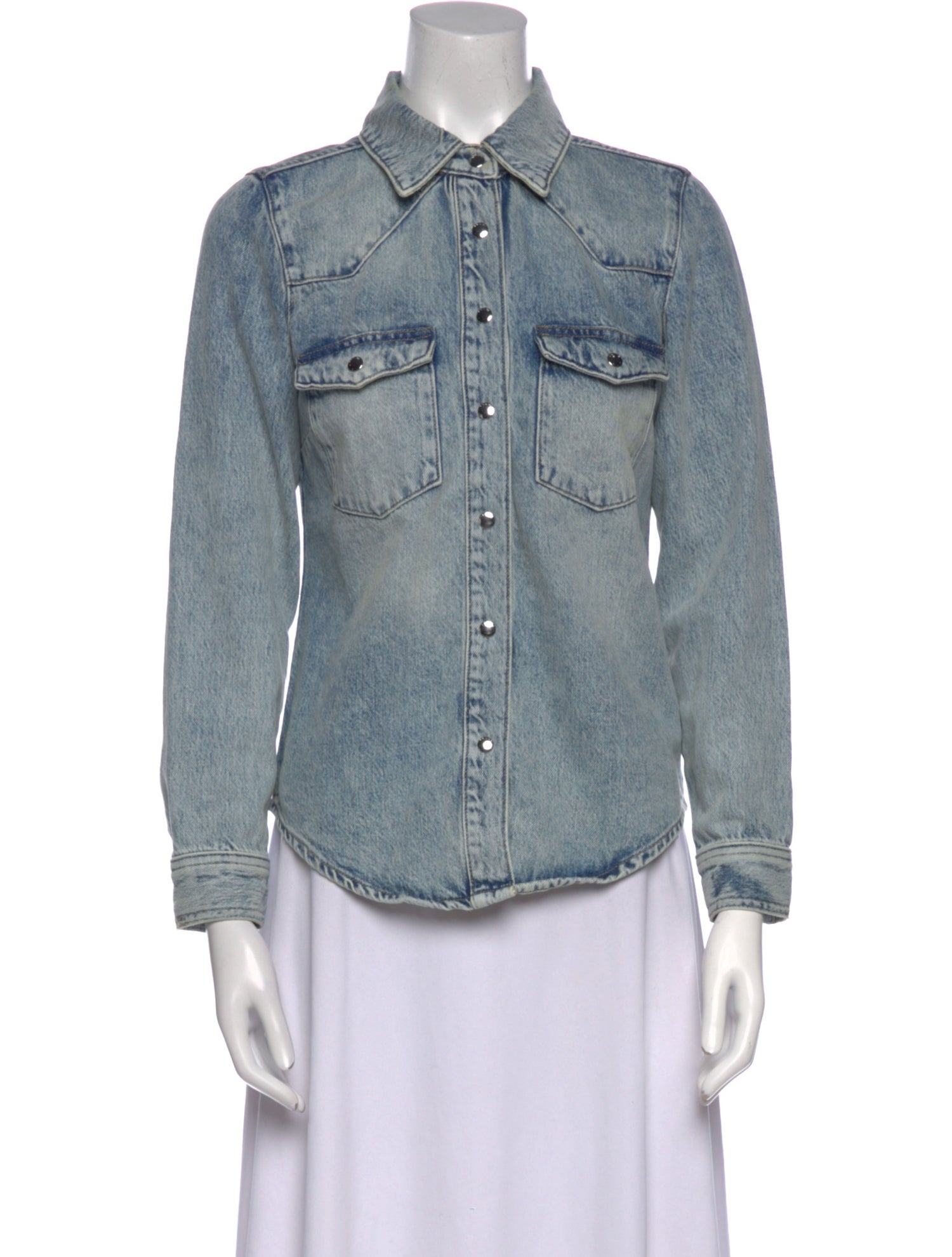 FRAME Long Sleeve Button-Up Top