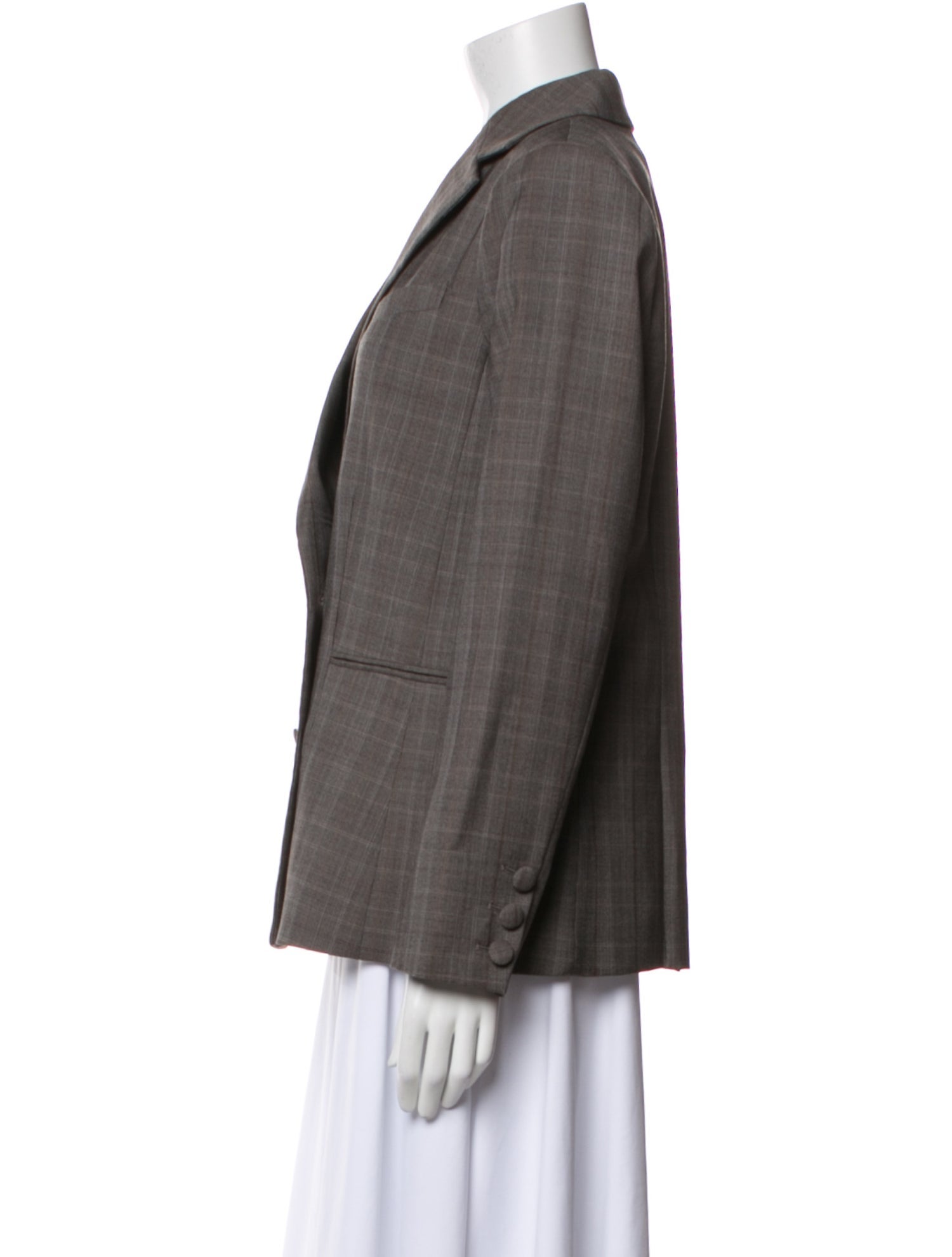 FRAME Wool Plaid Print Blazer