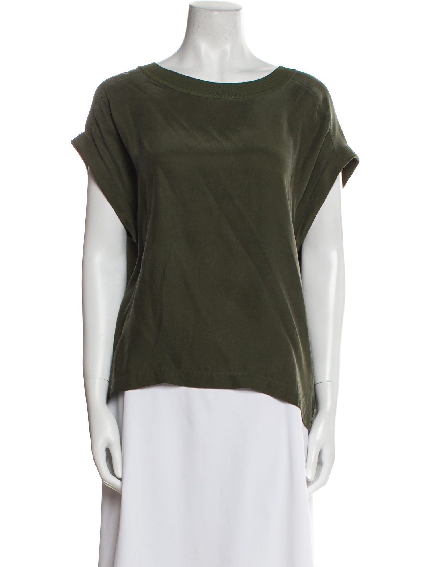 FRAME Silk Bateau Neckline T-Shirt