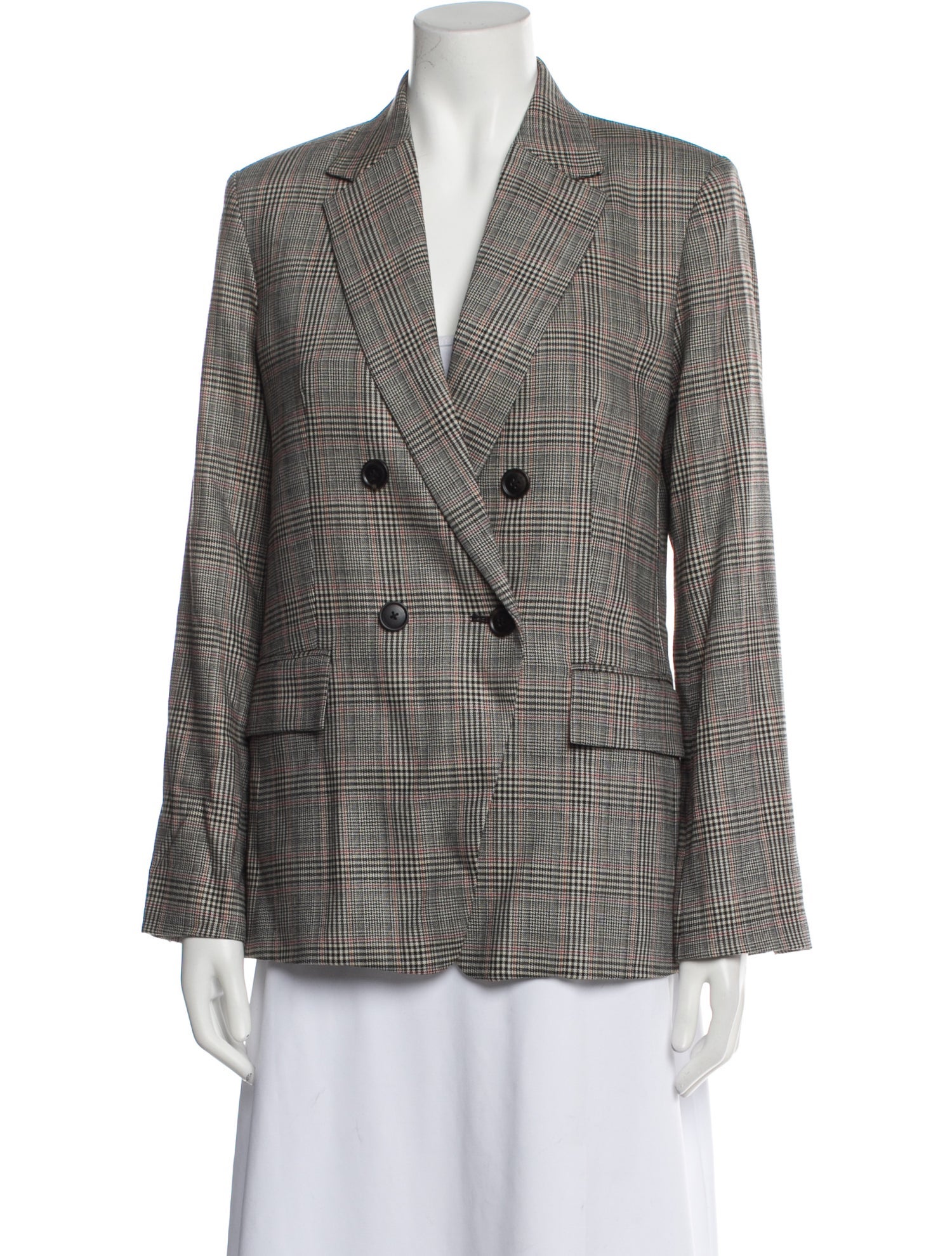 FRAME Wool Plaid Print Blazer