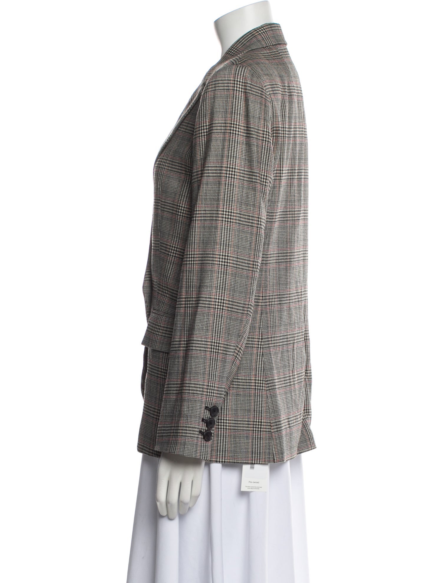 FRAME Wool Plaid Print Blazer