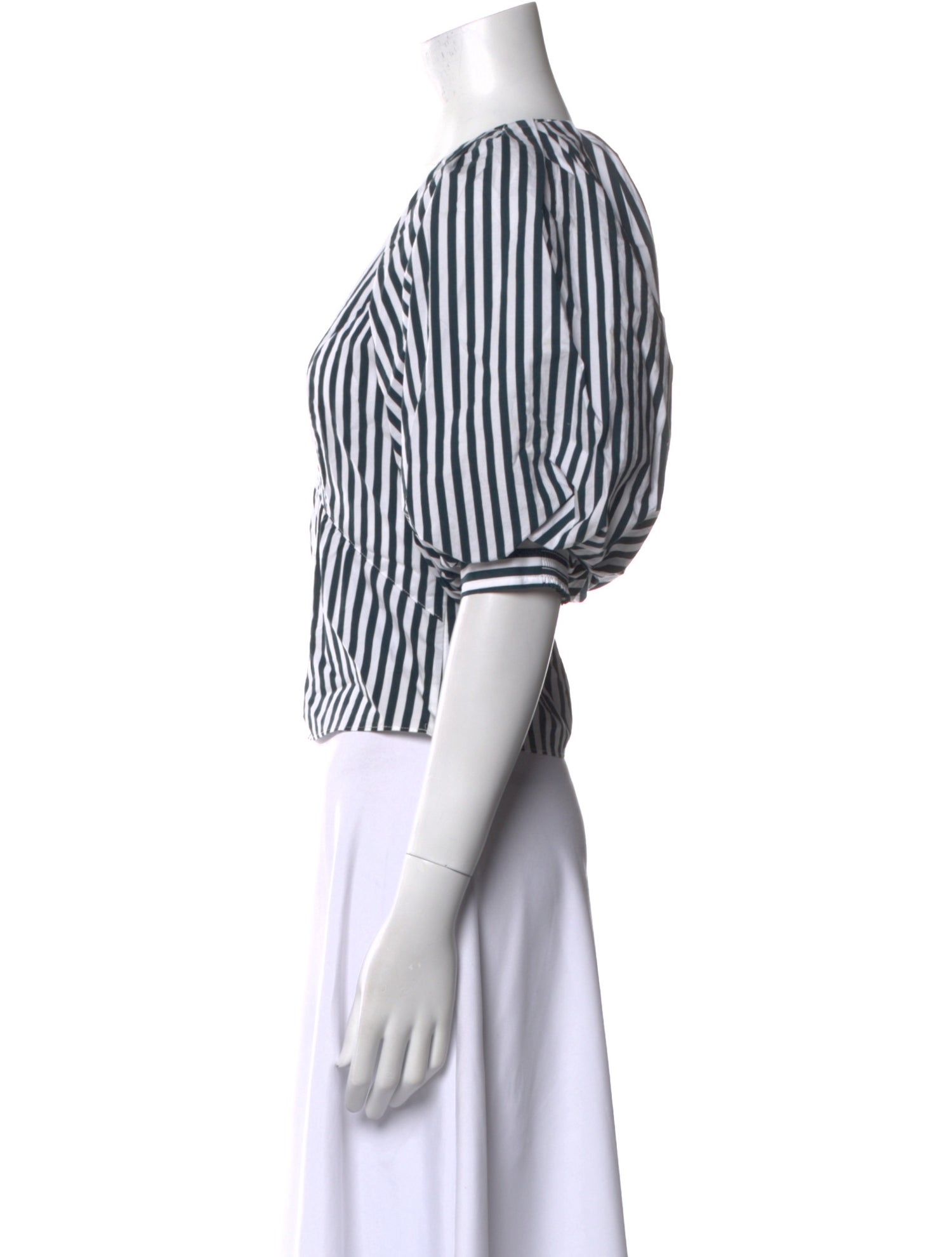 FRAME Striped V-Neck Crop Top