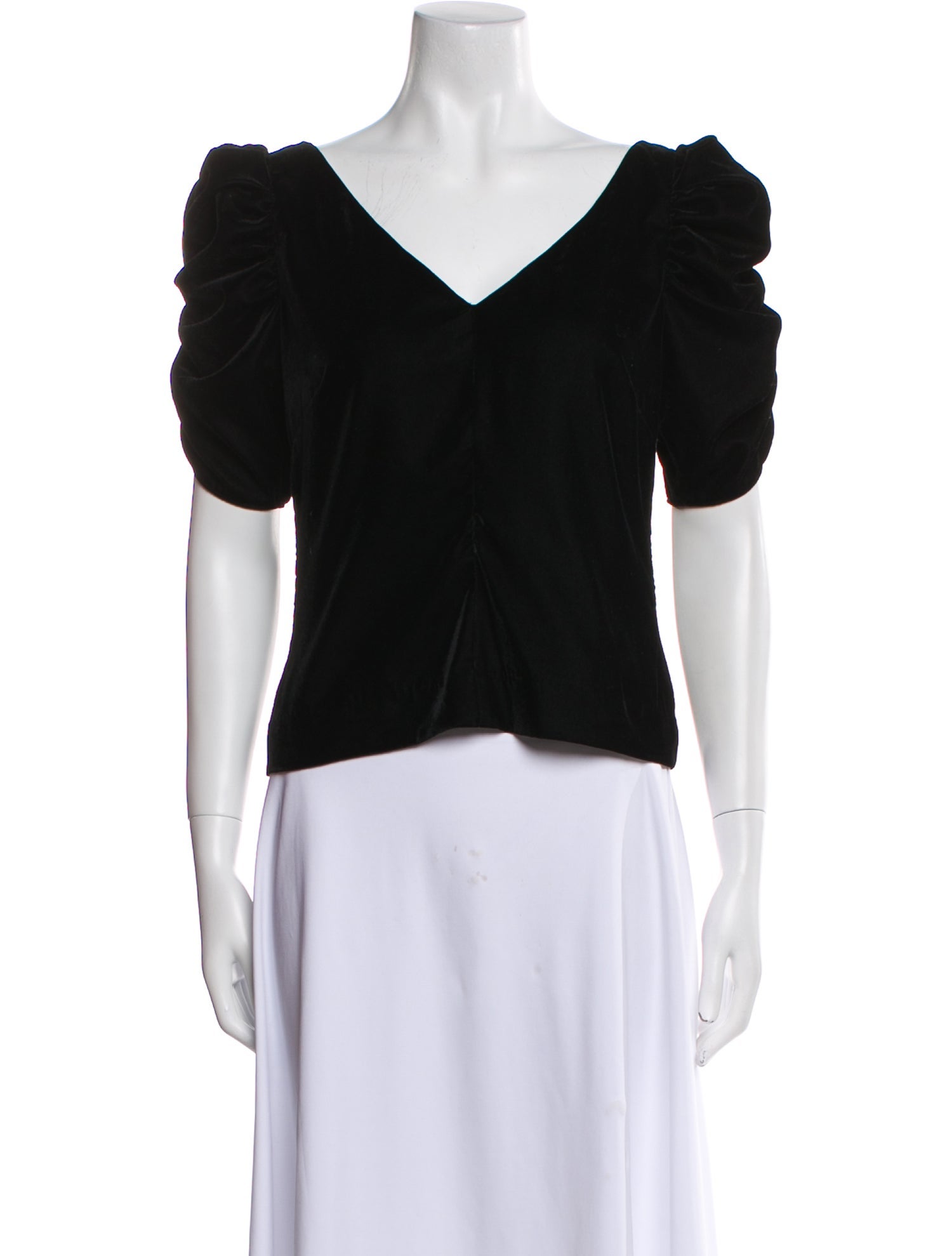 FRAME V-Neck Short Sleeve Crop Top