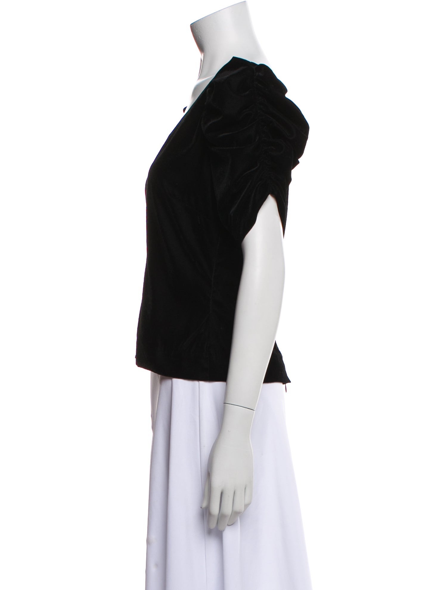 FRAME V-Neck Short Sleeve Crop Top