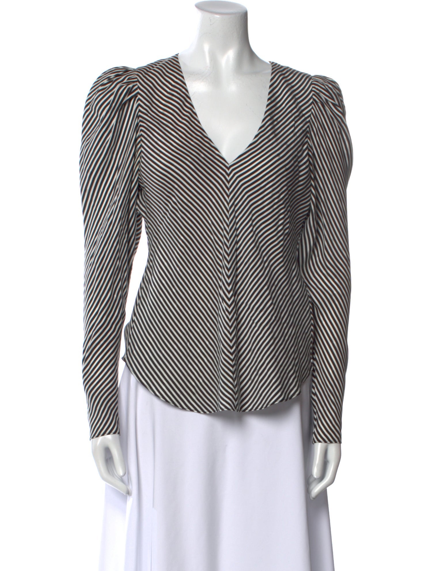 FRAME Silk Striped Blouse