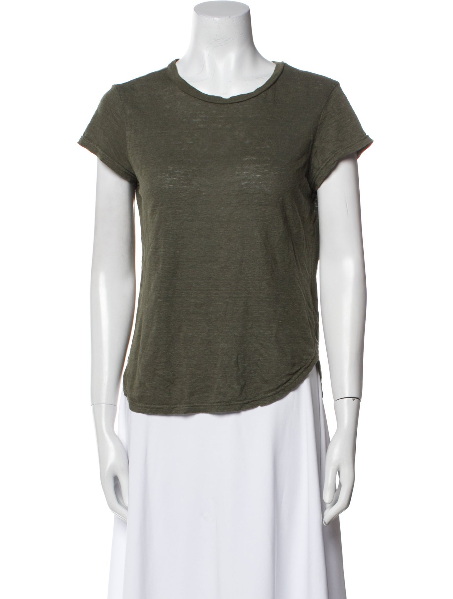FRAME Linen Scoop Neck T-Shirt