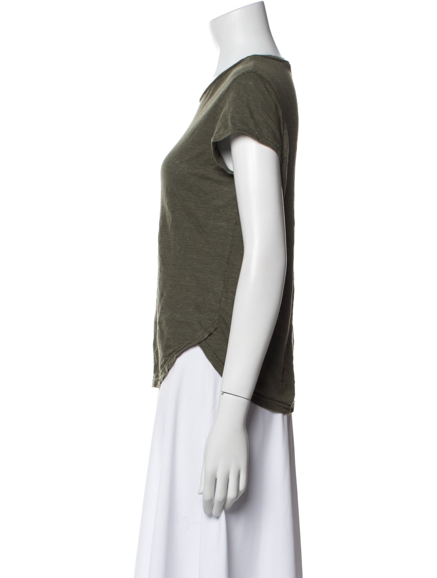 FRAME Linen Scoop Neck T-Shirt