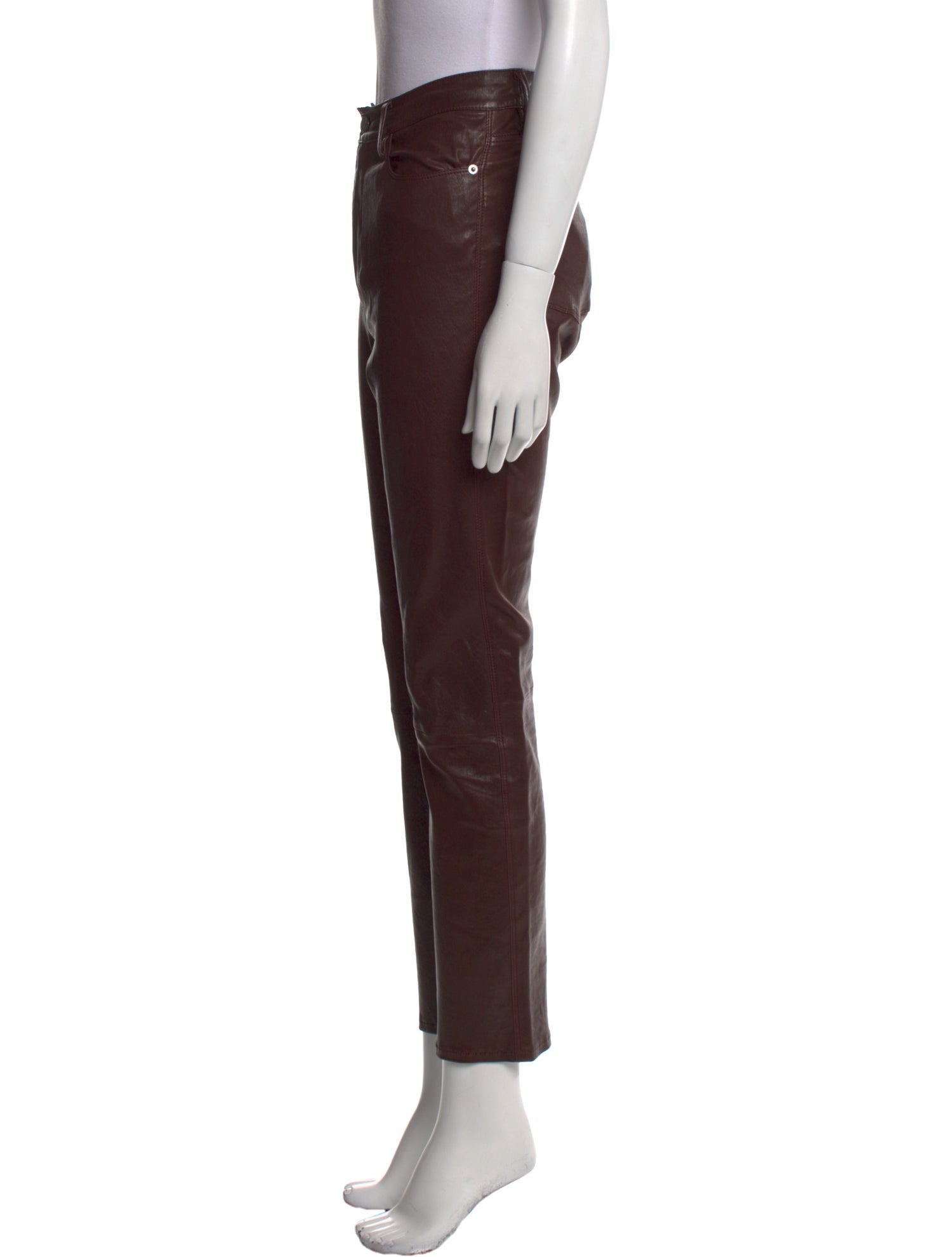 FRAME Lamb Leather Straight Leg Pants