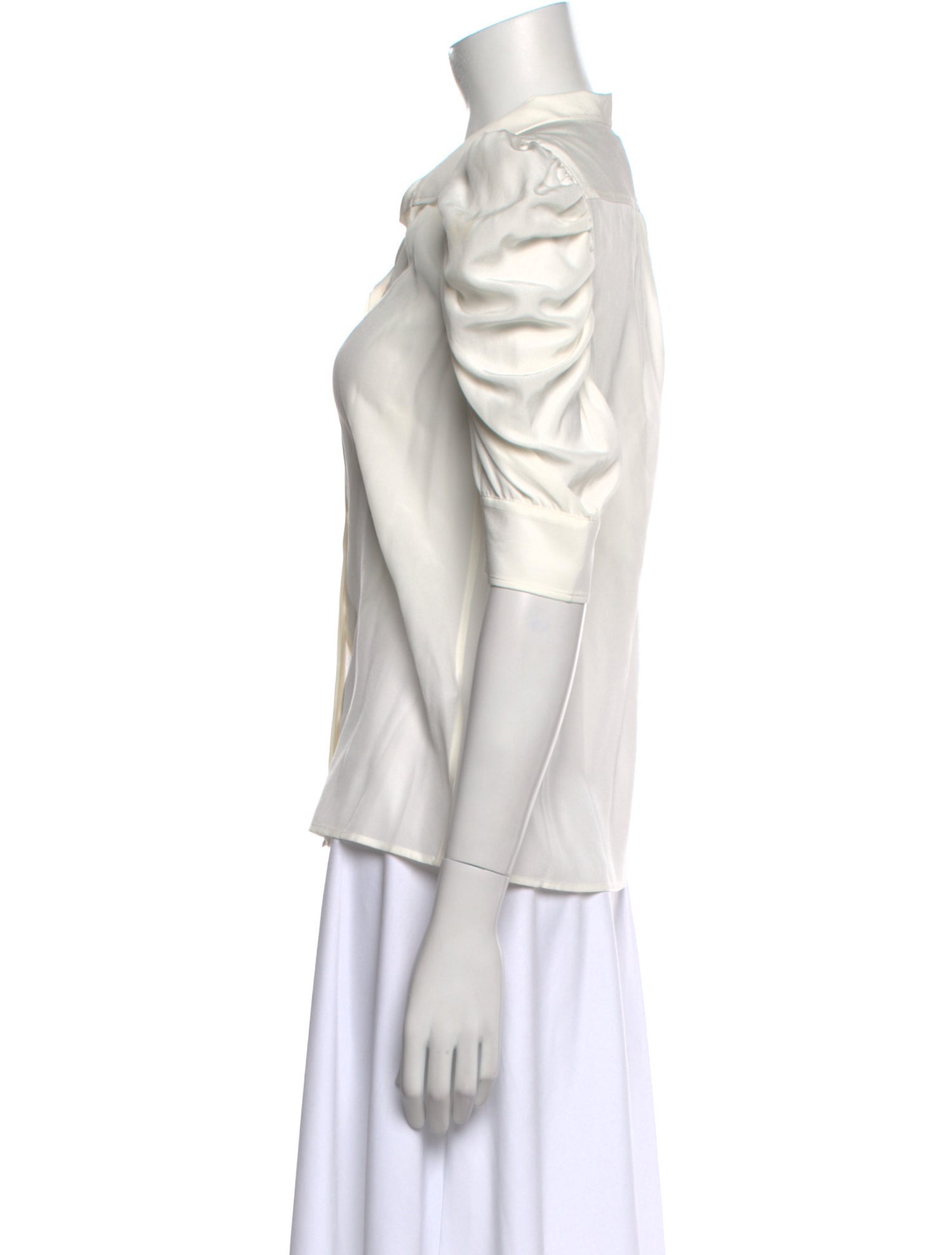 FRAME Silk V-Neck Button-Up Top w/ Tags