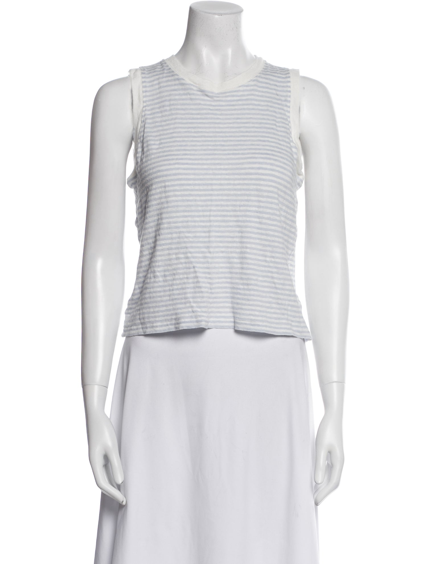 FRAME Linen Striped Crop Top