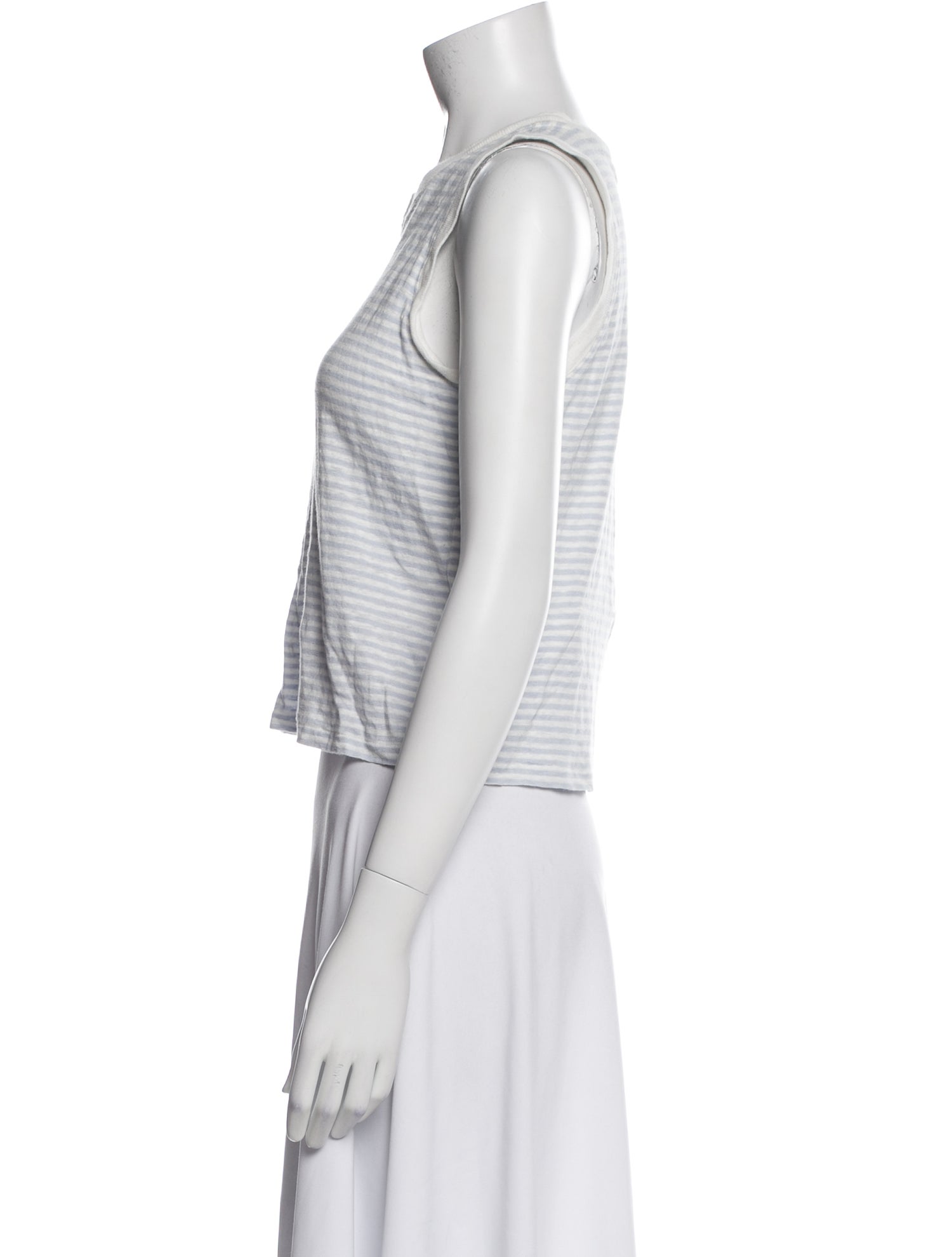 FRAME Linen Striped Crop Top