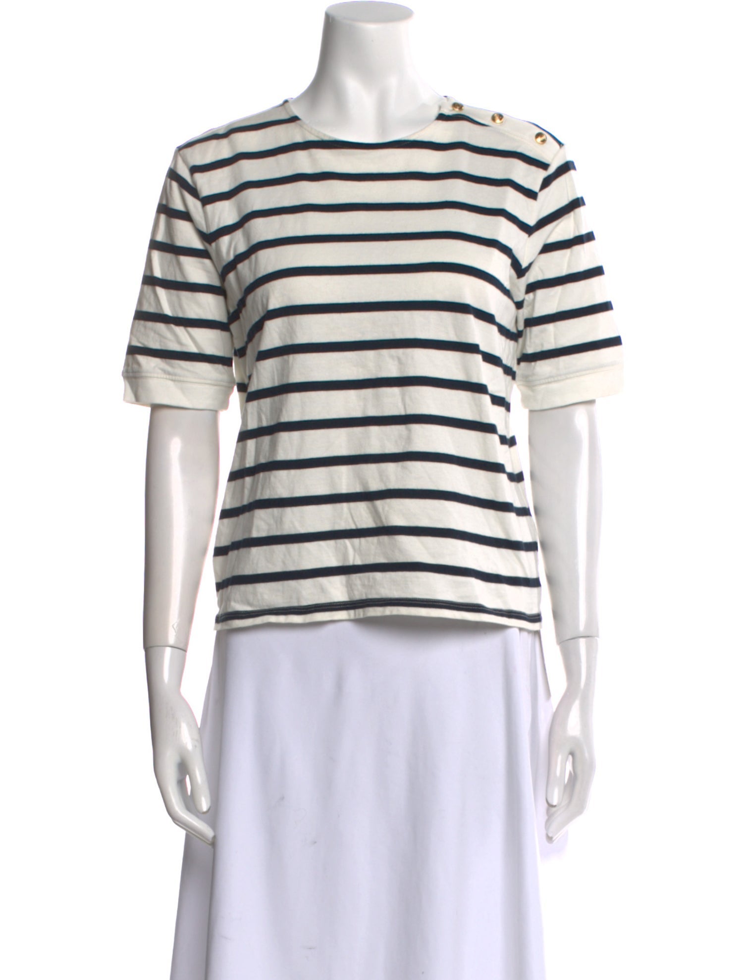 FRAME Striped Crew Neck T-Shirt