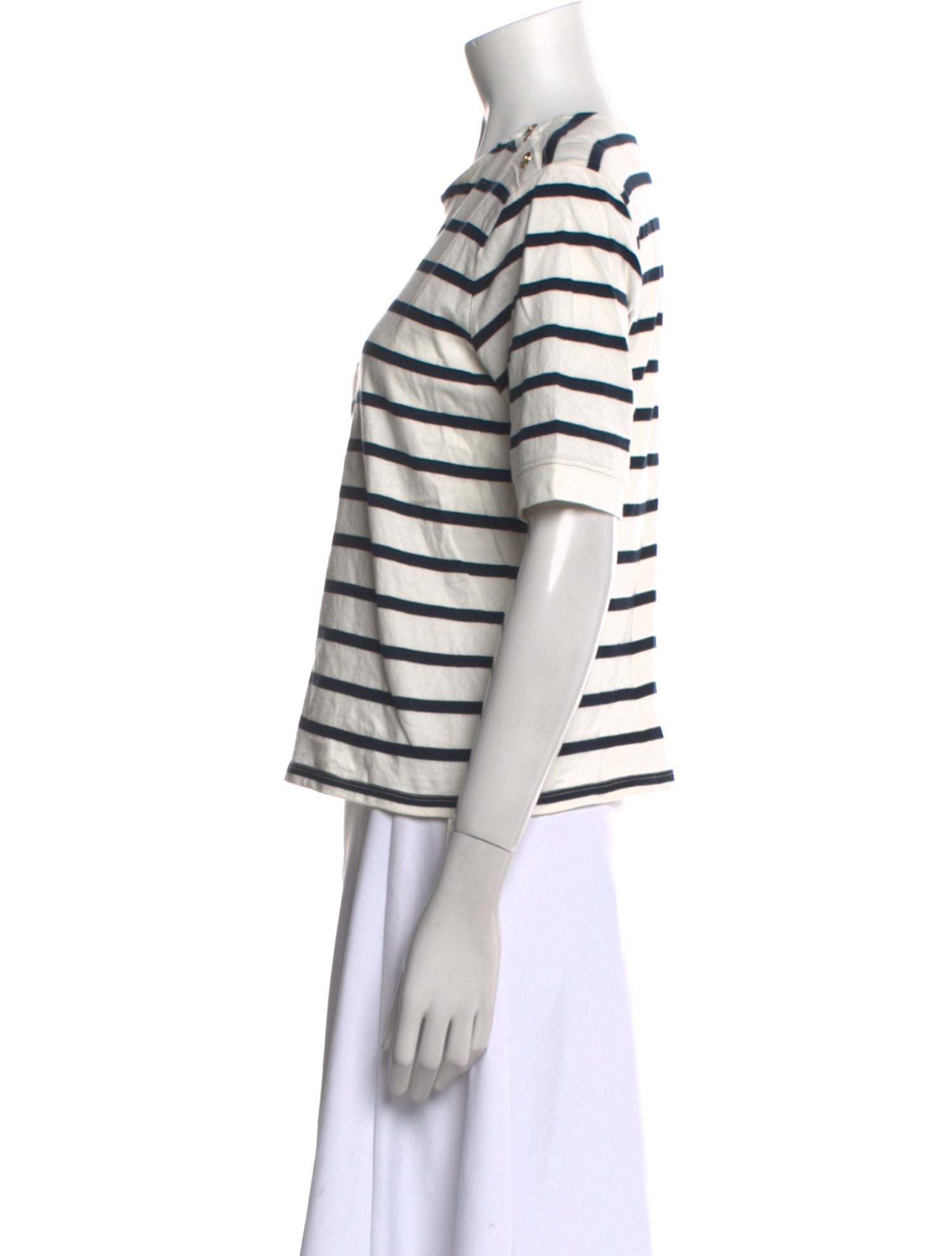 FRAME Striped Crew Neck T-Shirt