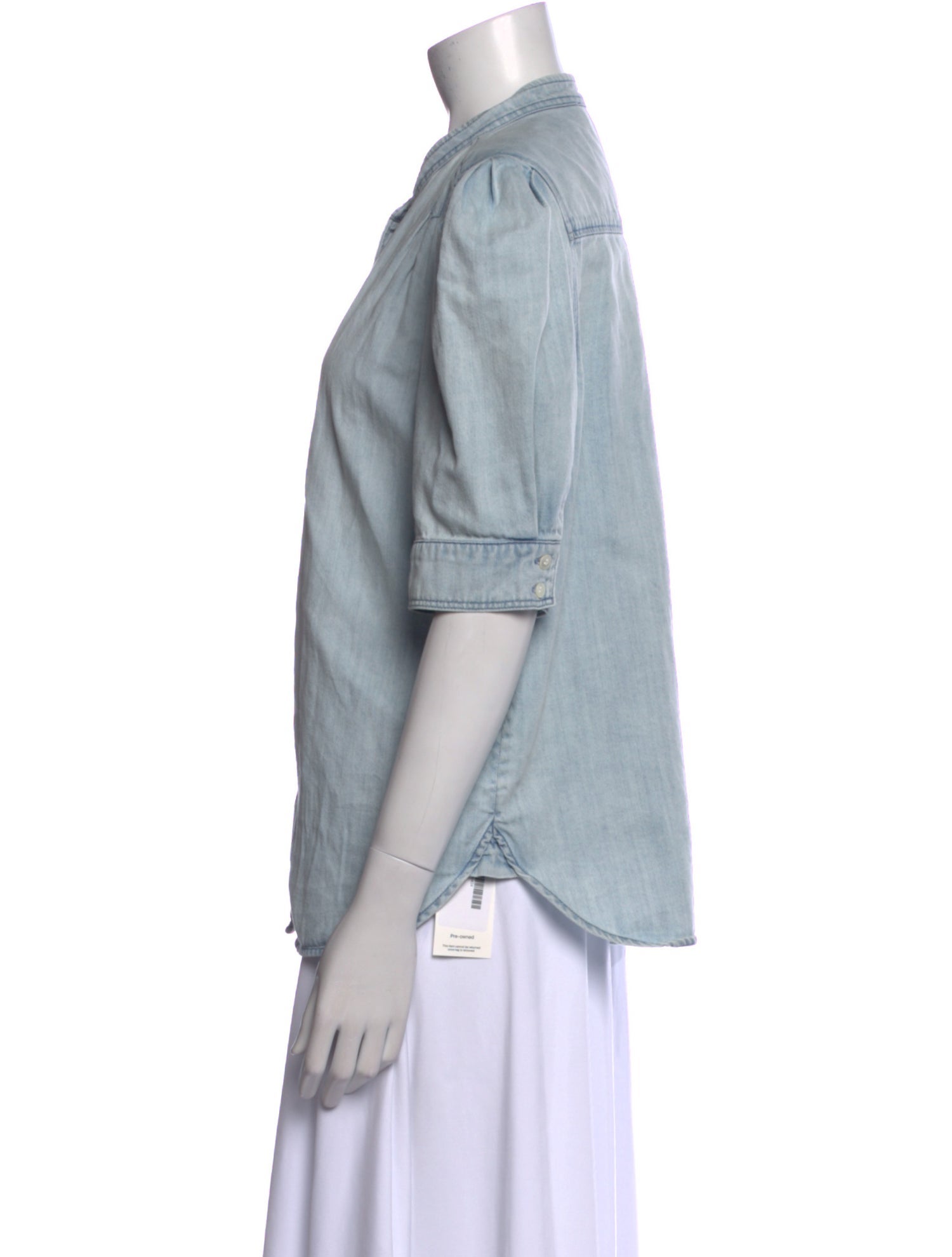 FRAME Three-Quarter Sleeve Button-Up Top