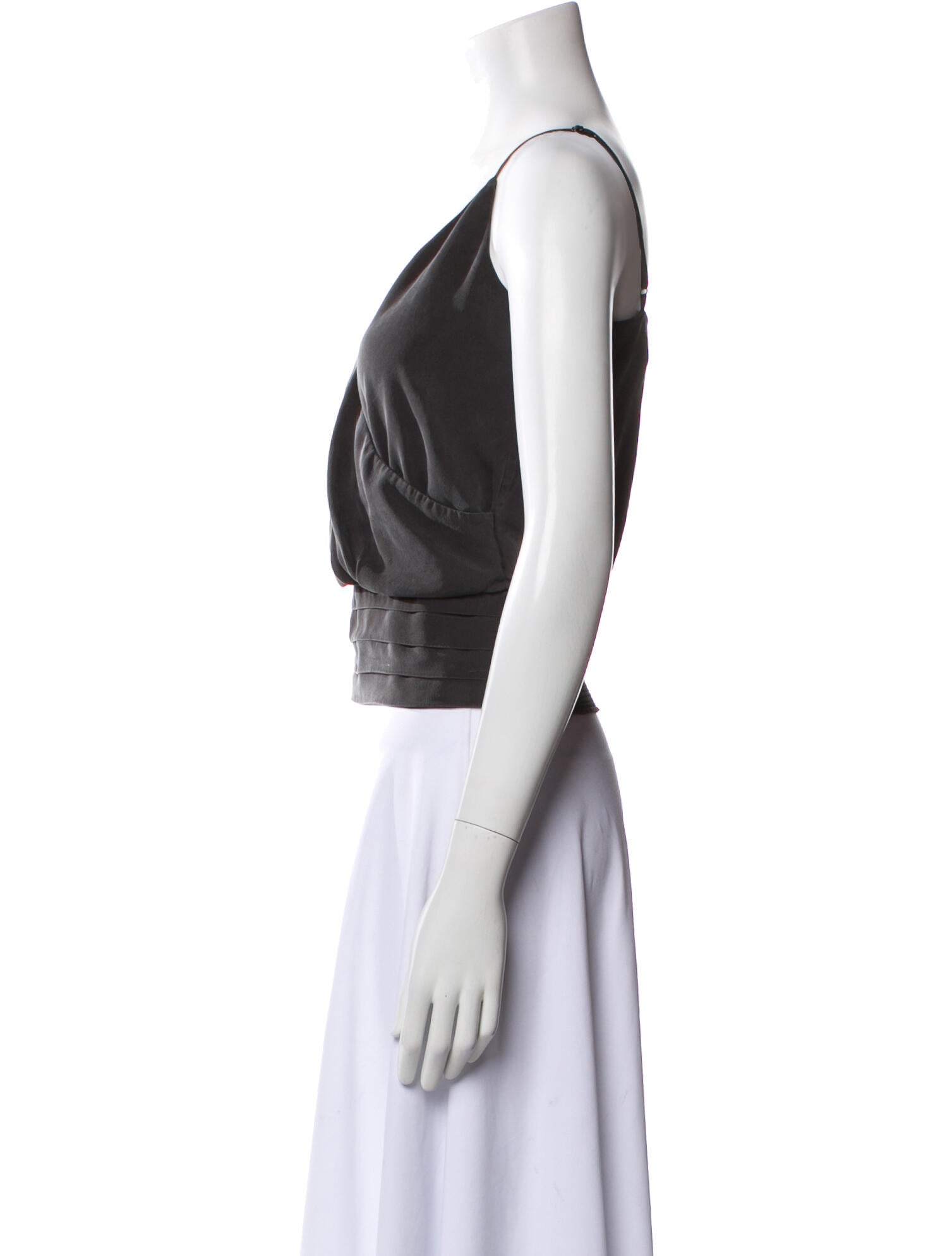 FRAME Silk V-Neck Crop Top