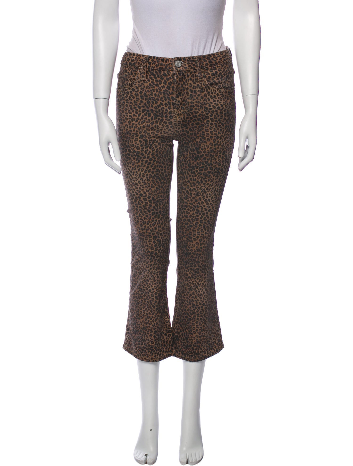 FRAME Animal Print Wide Leg Pants