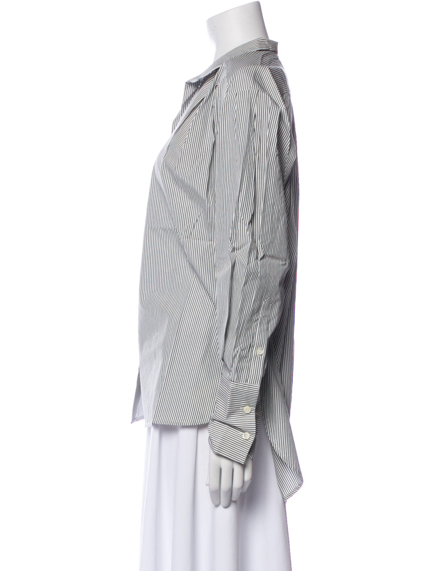 FRAME Striped Long Sleeve Button-Up Top w/ Tags