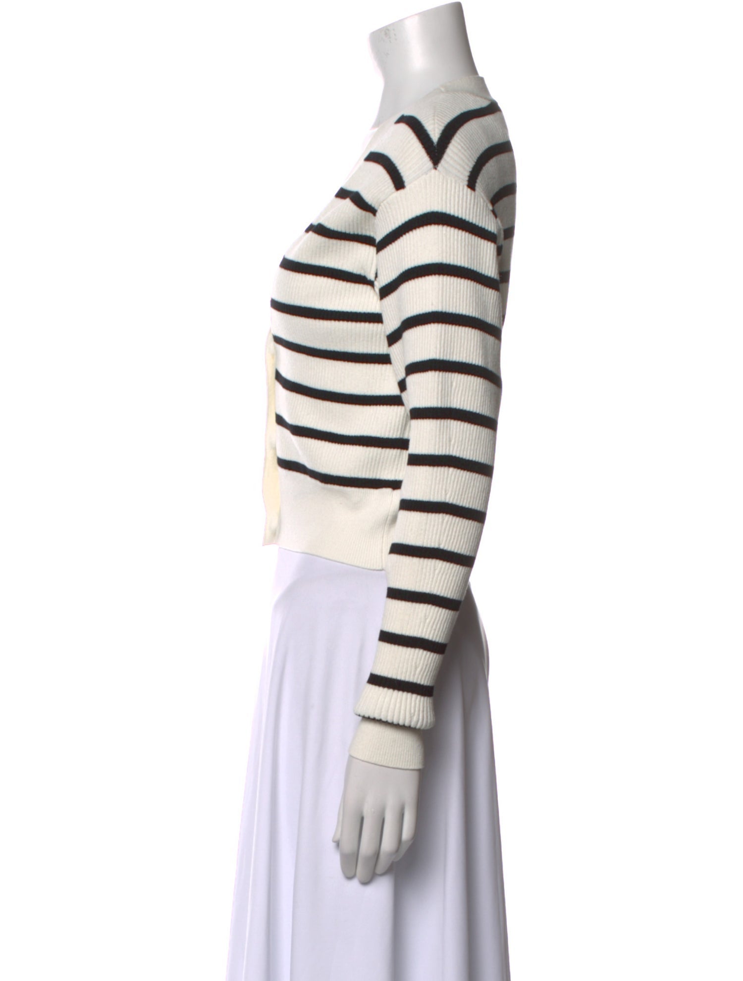 FRAME Striped V-Neck Crop Top