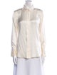 FRAME Silk Long Sleeve Button-Up Top