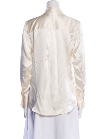 FRAME Silk Long Sleeve Button-Up Top
