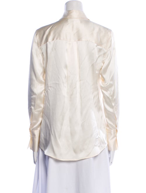 FRAME Silk Long Sleeve Button-Up Top