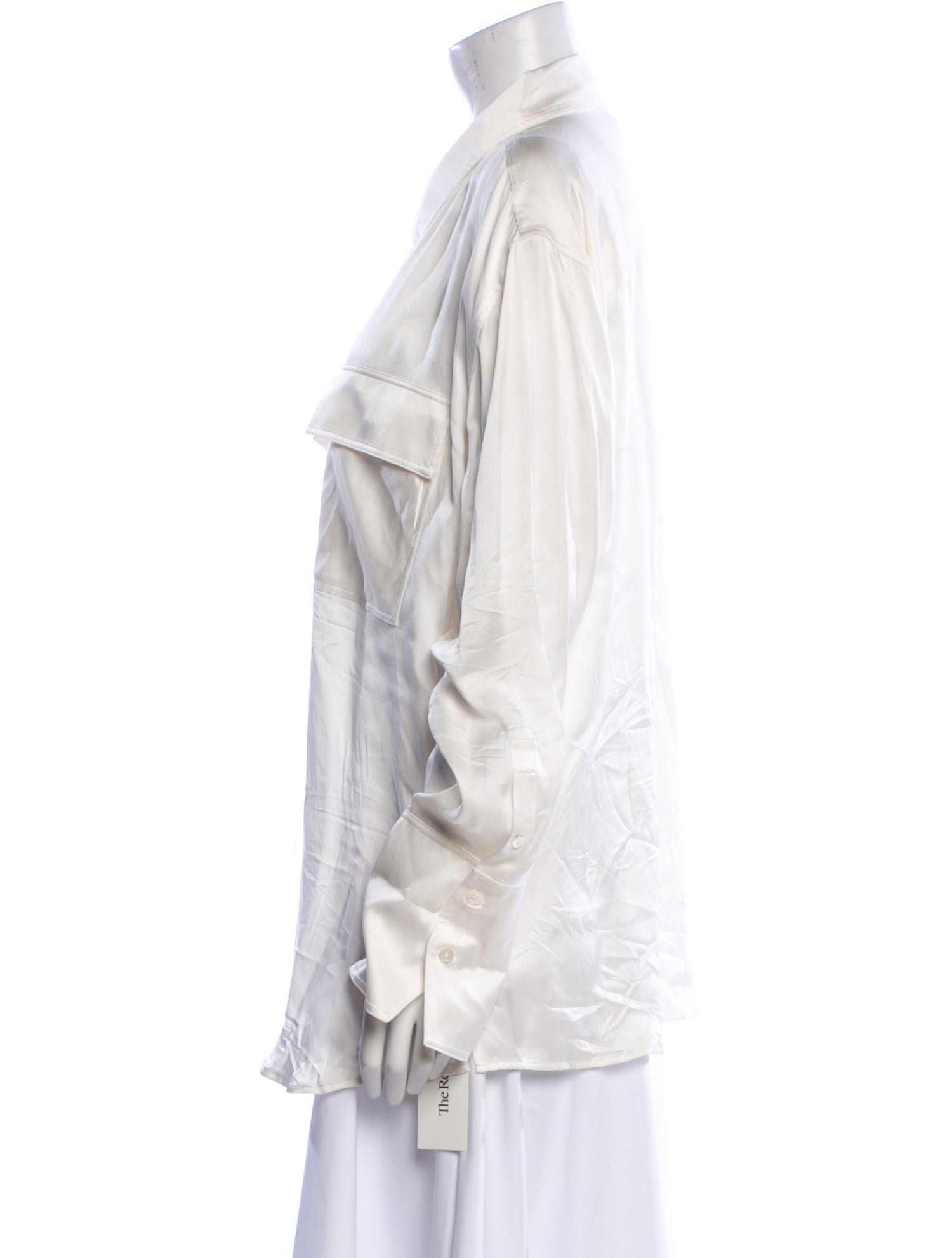 FRAME Silk Long Sleeve Button-Up Top