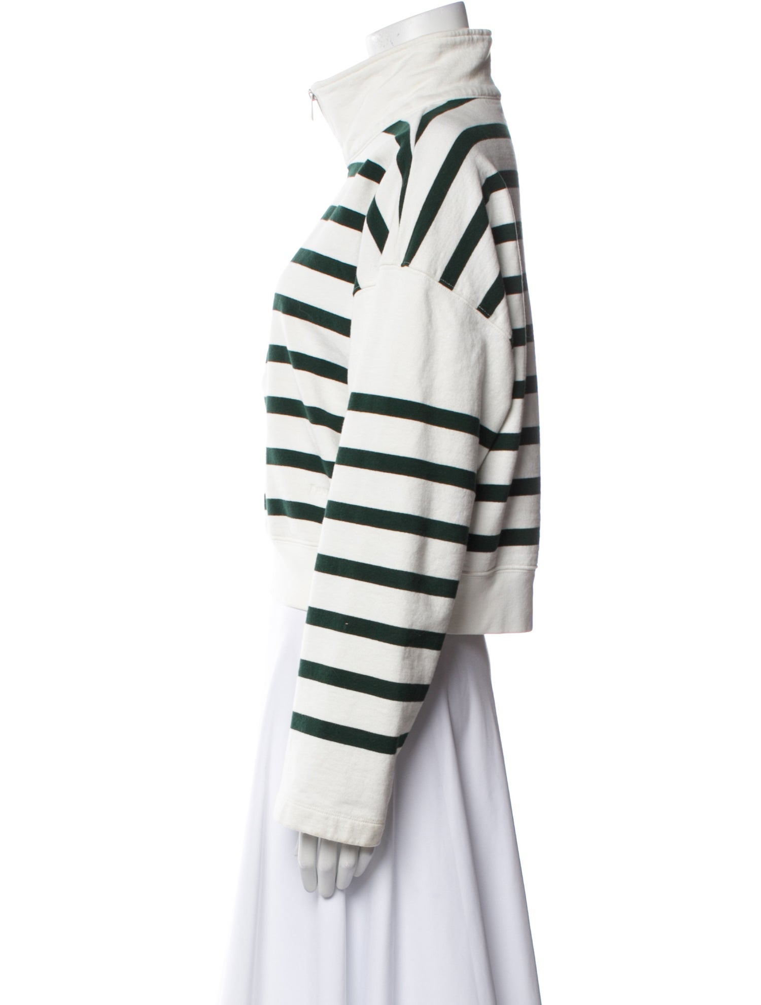 FRAME Striped Mock Neck Sweatshirt