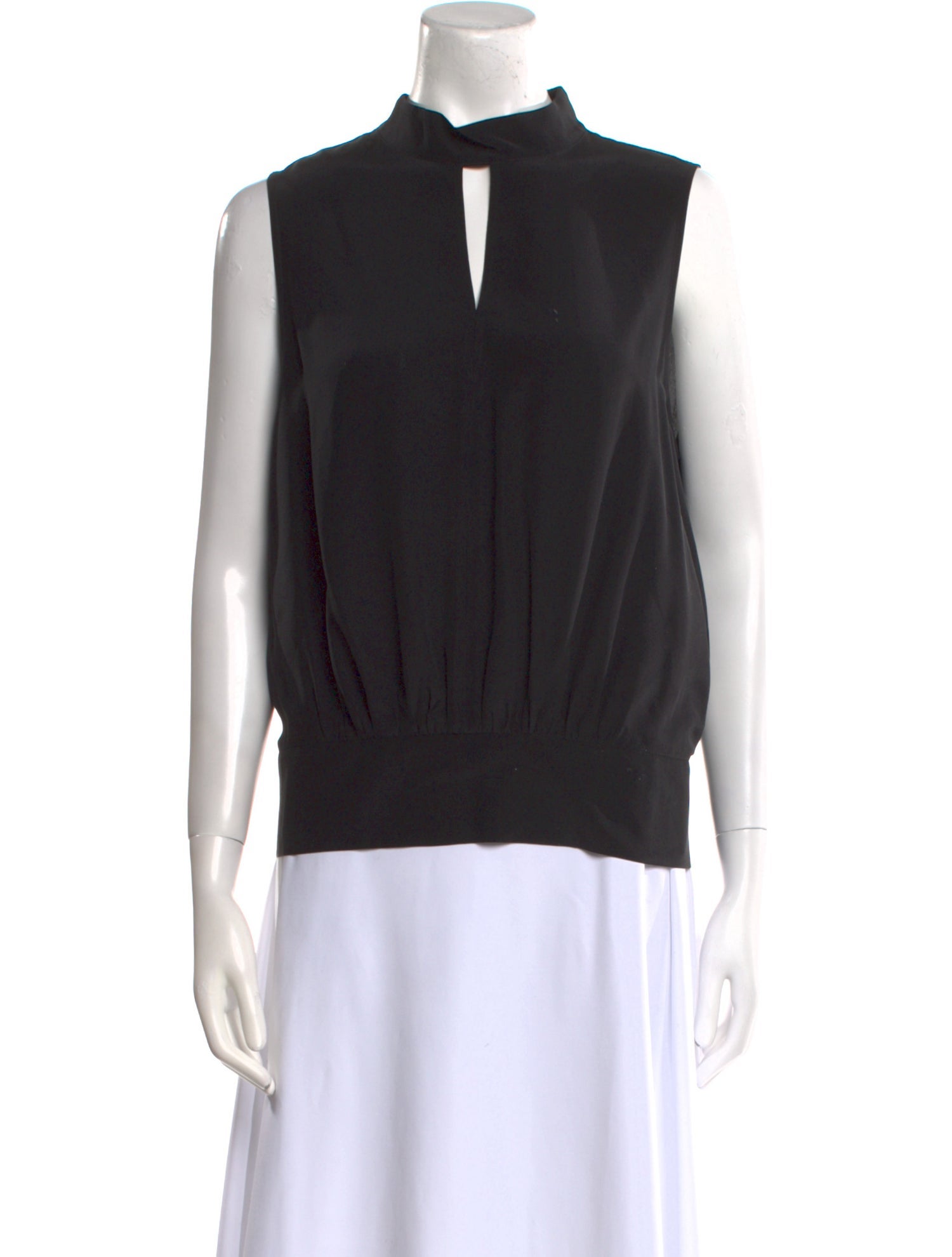 FRAME Silk Mock Neck Blouse