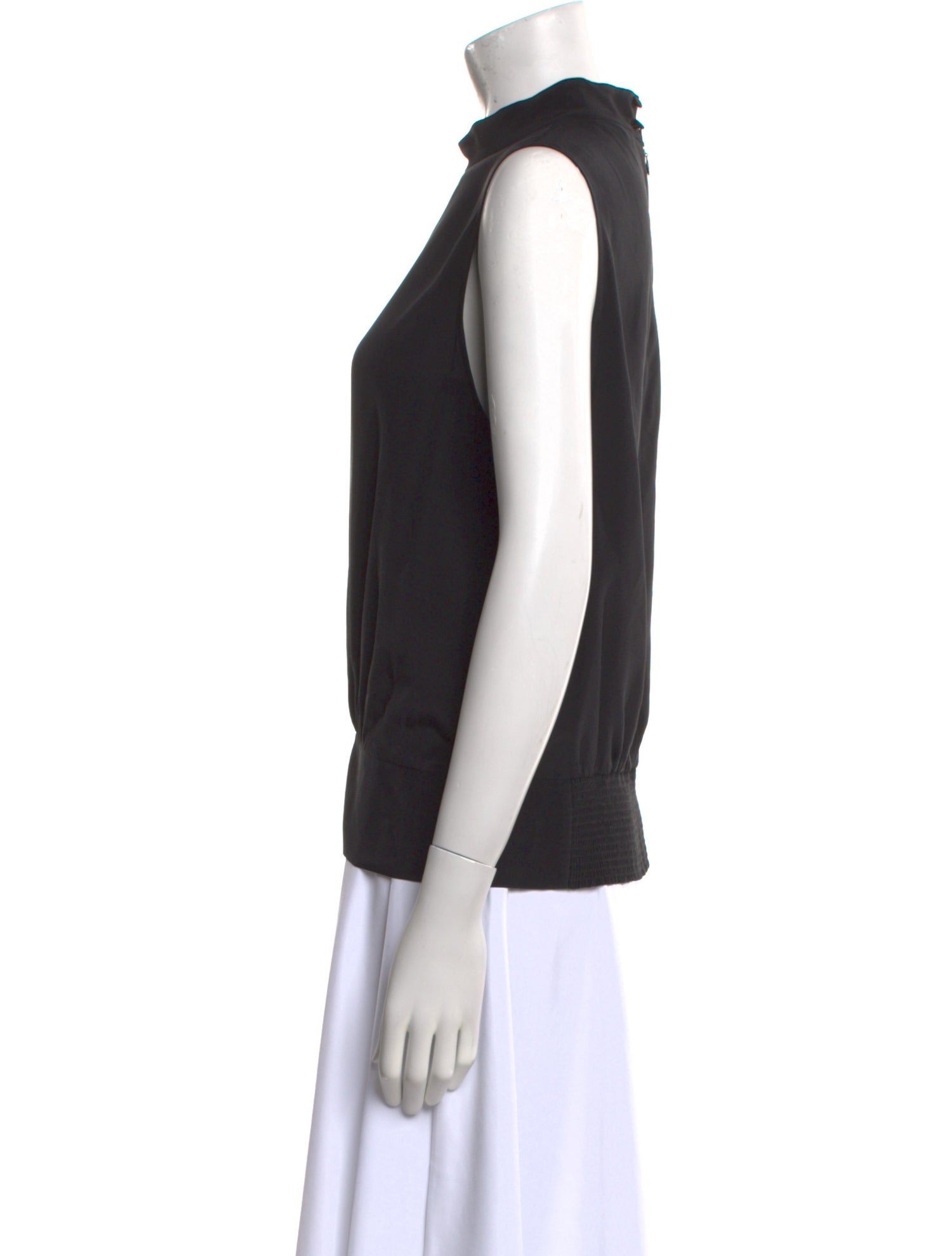 FRAME Silk Mock Neck Blouse