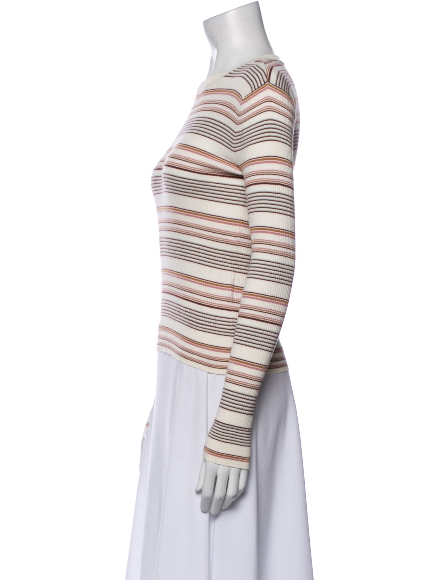 FRAME Striped Bateau Neckline Top