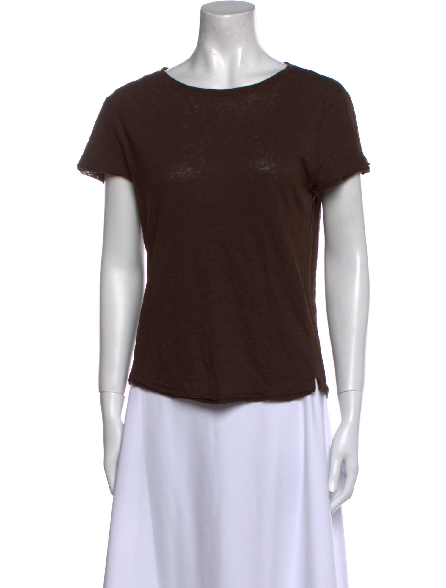 FRAME Linen Scoop Neck T-Shirt