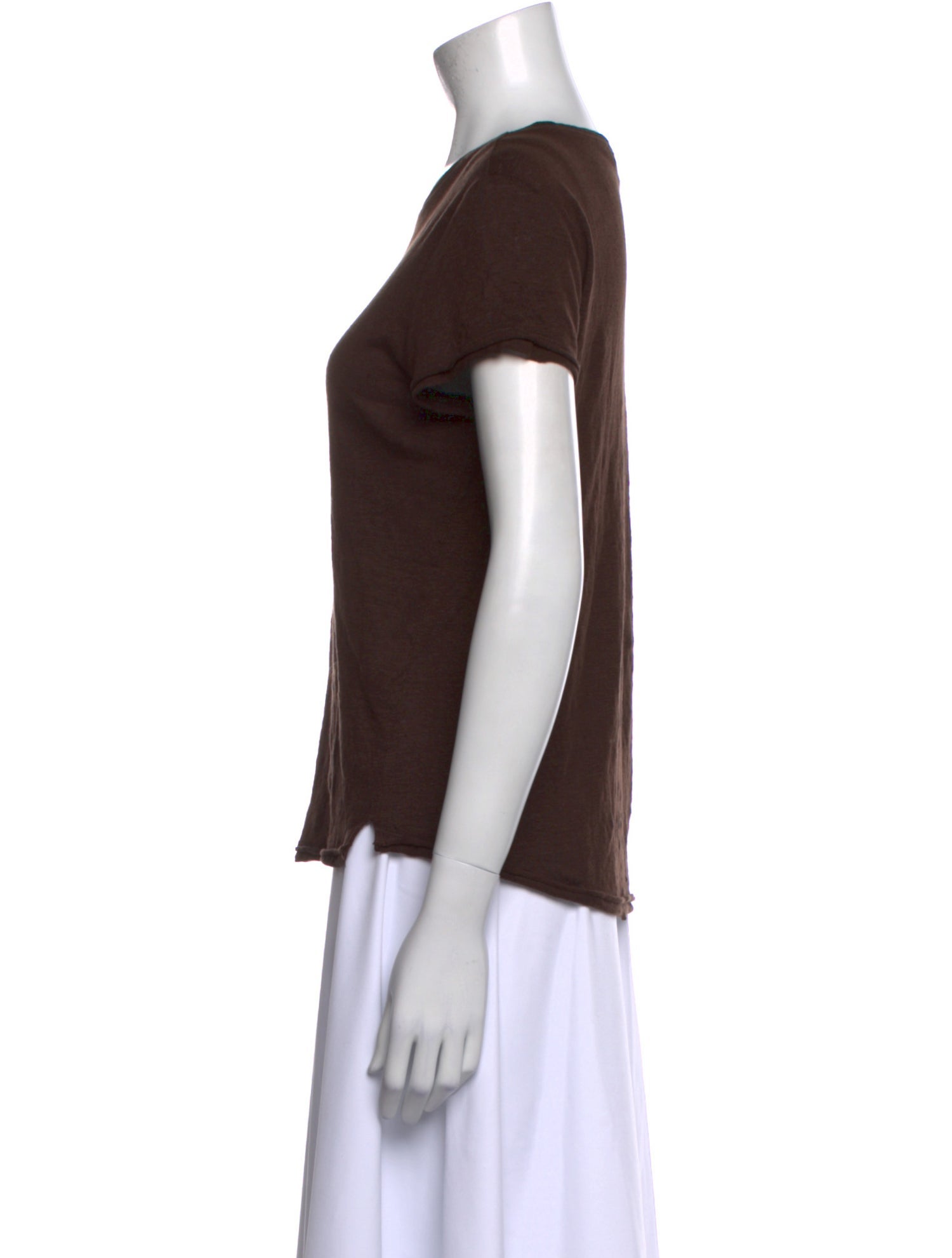 FRAME Linen Scoop Neck T-Shirt