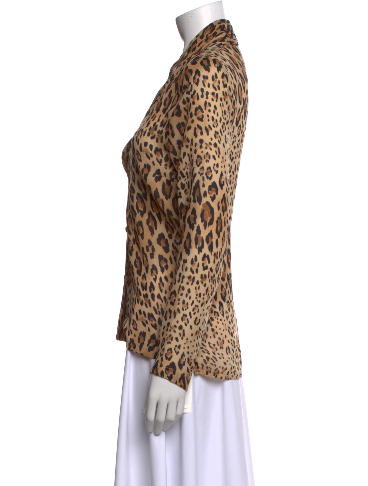 FRAME Animal Print Long Sleeve Button-Up Top