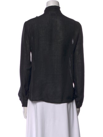 FRAME Silk Tie Neck Button-Up Top