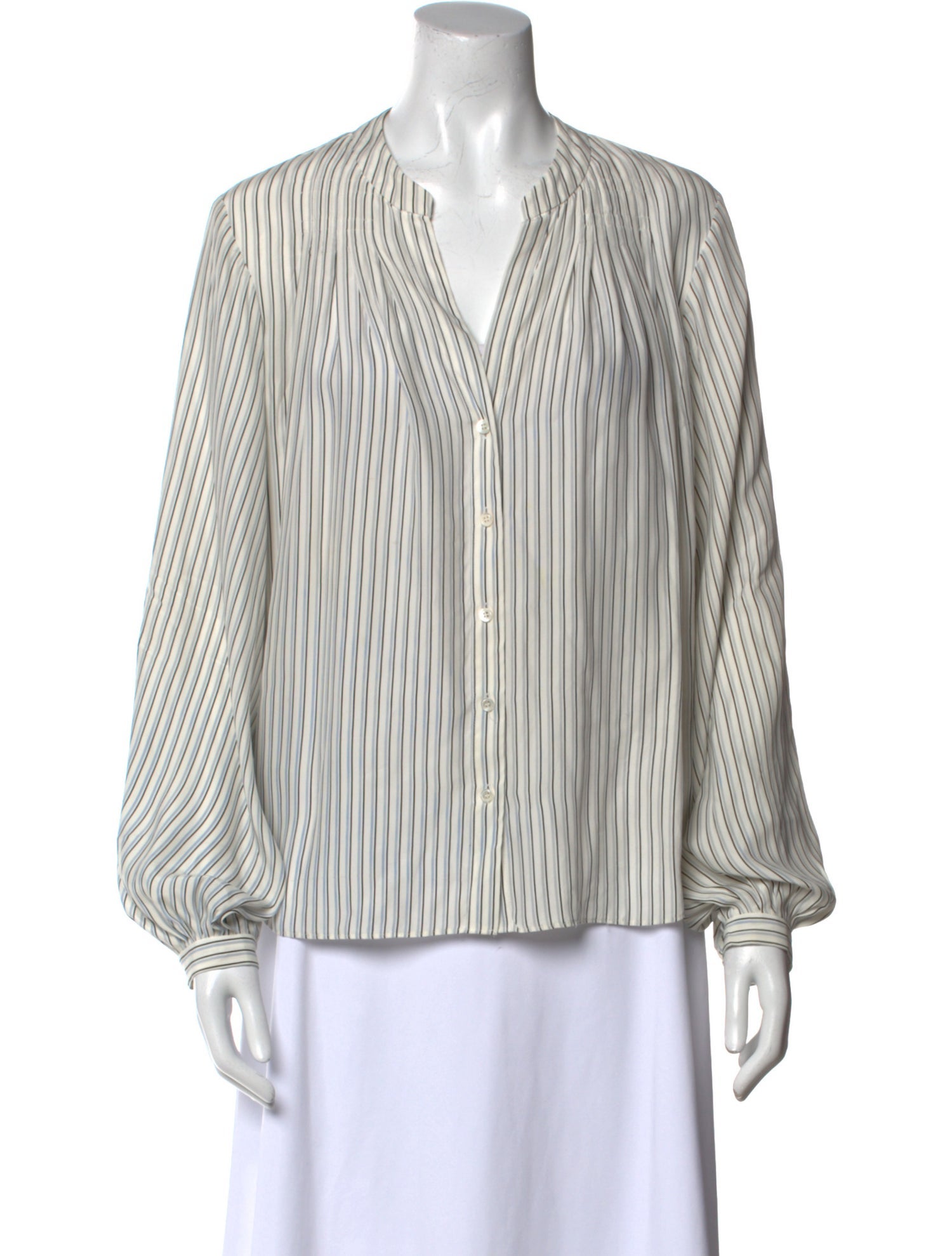 FRAME Silk Striped Blouse