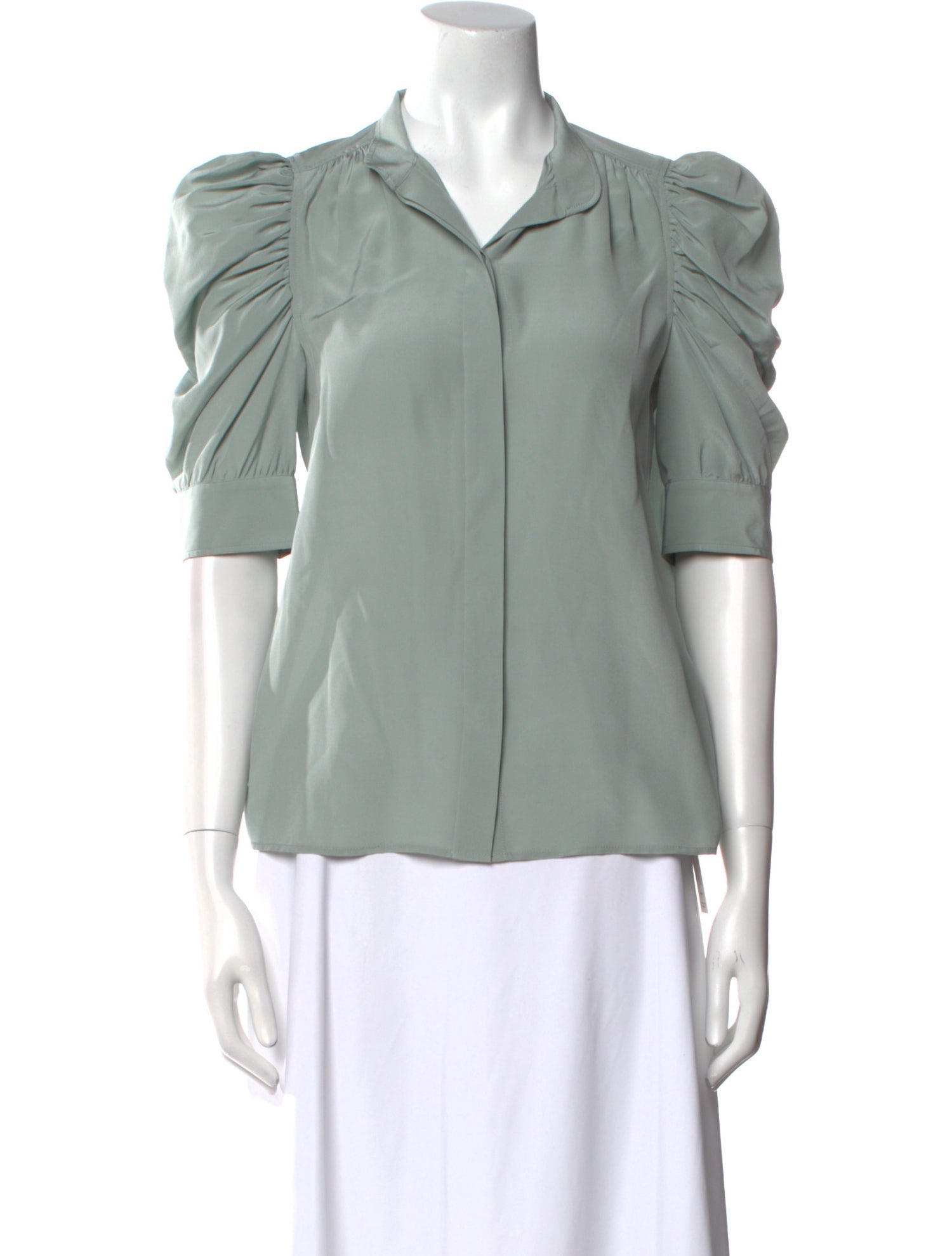 FRAME Silk Three-Quarter Sleeve Polo