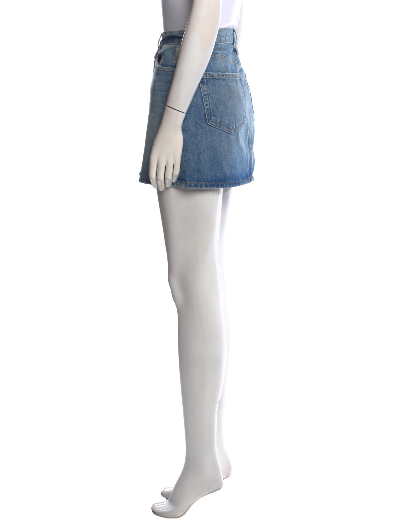 FRAME Distressed Accents Mini Skirt