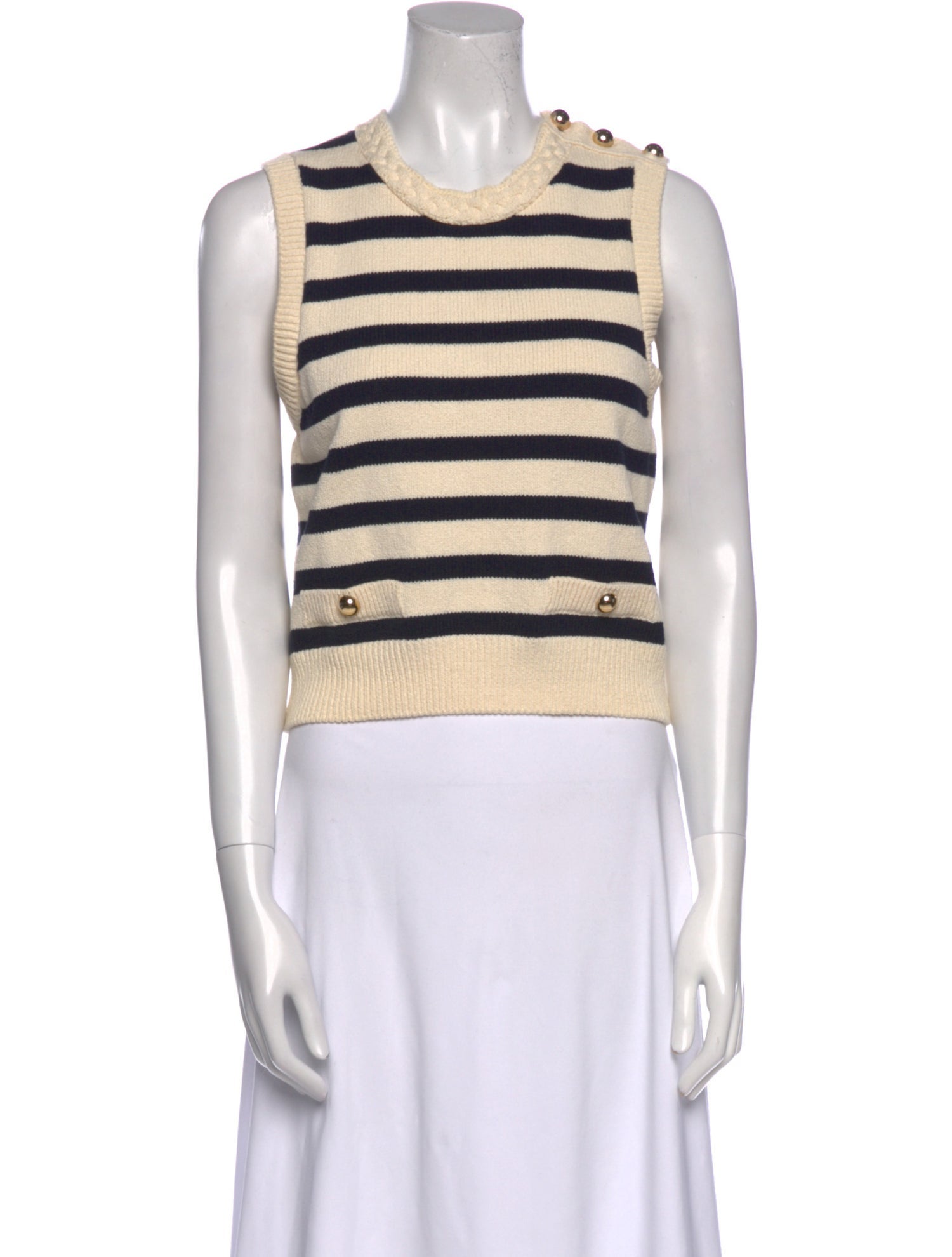 FRAME Striped Scoop Neck Sweater